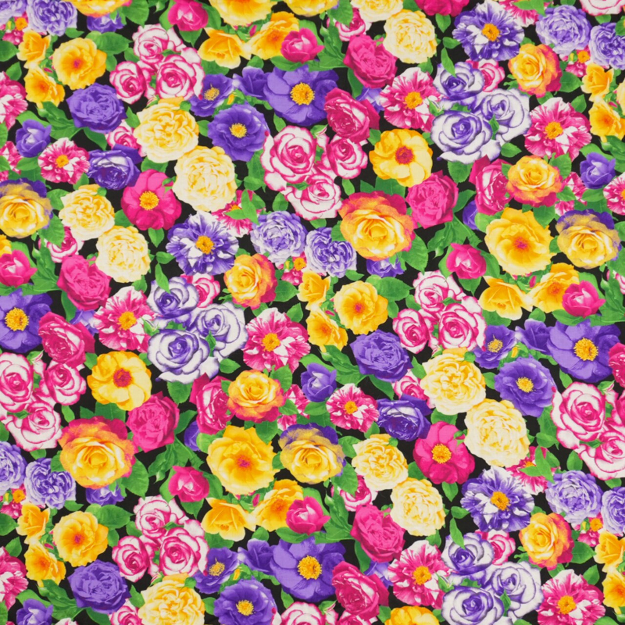 Purple-Pink-Multi Rayon Floral Printed Voile Woven Fabric By the Yard